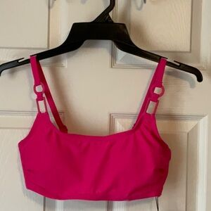 Shade & Shore Women’s Pink Ribbed Underwire Removable Pads Bikini Top Size 36 D